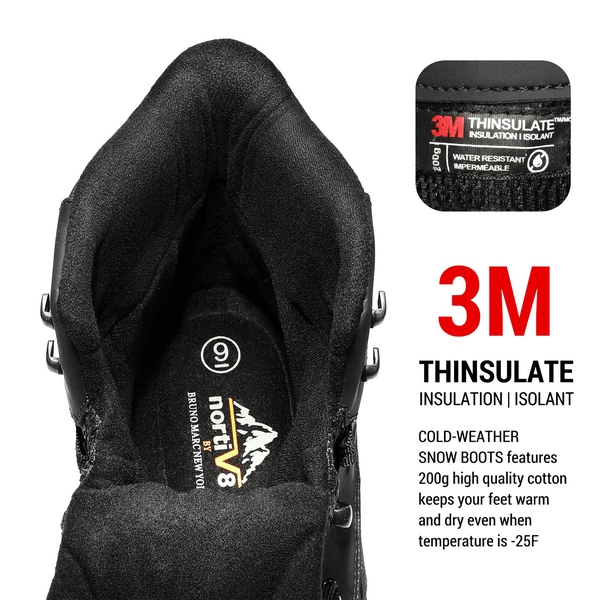 Men's Warm Waterproof Snow Boots - BLACK - 2
